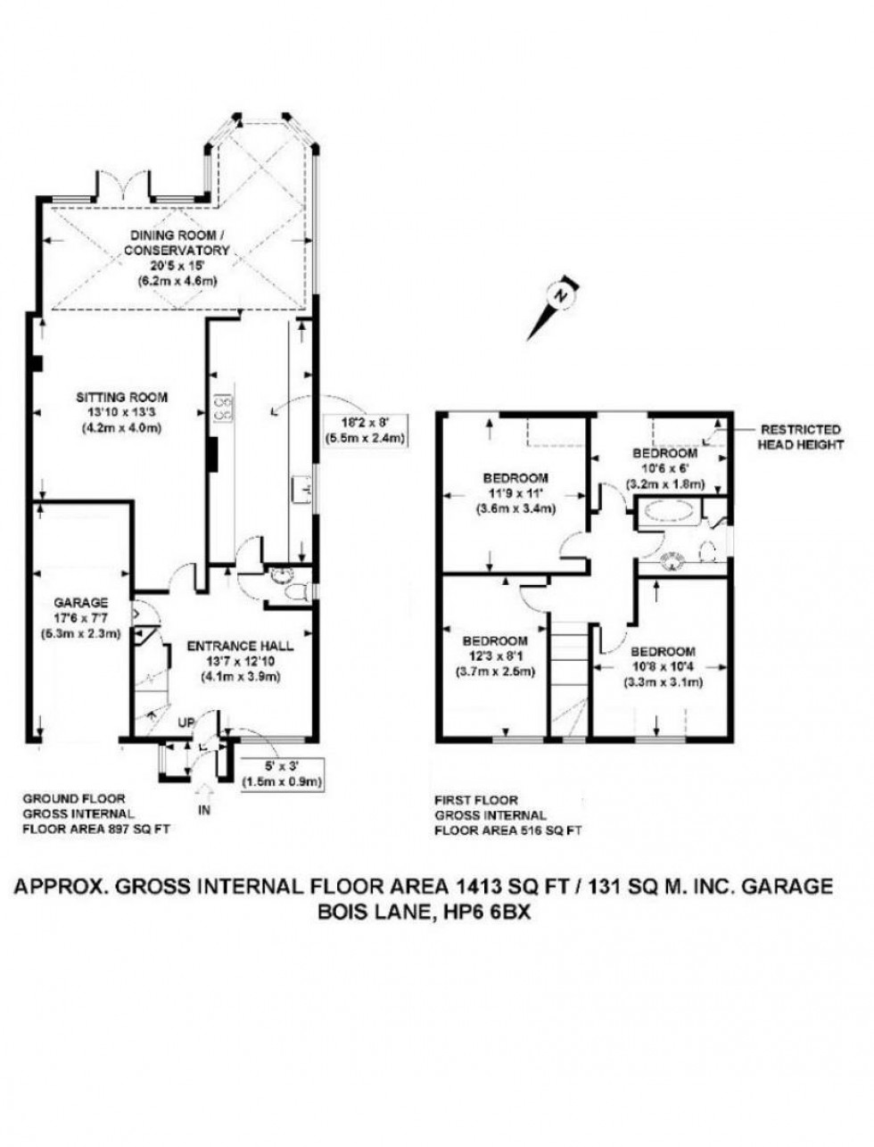 Floorplan for Chesham Bois, Buckinghamshire, HP6