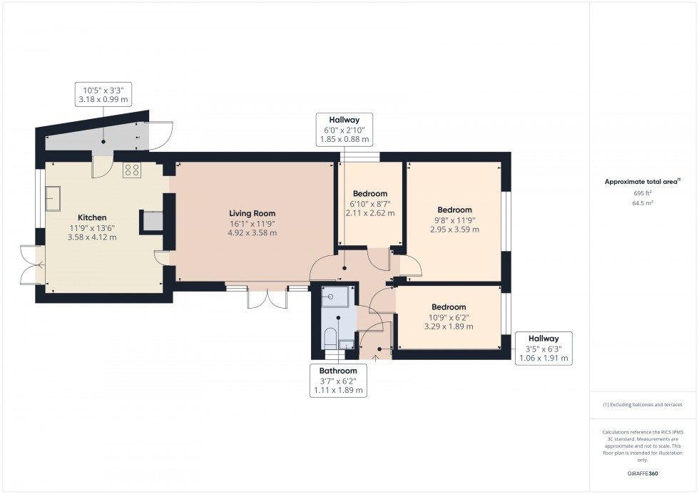 Floorplan for Ashford, Middlesex, TW15