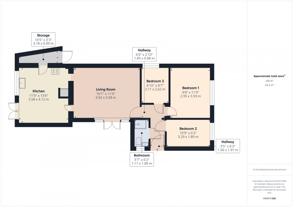 Floorplan for Ashford, Middlesex, TW15