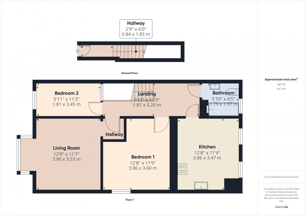 Floorplan for Ashford, Surrey, TW15