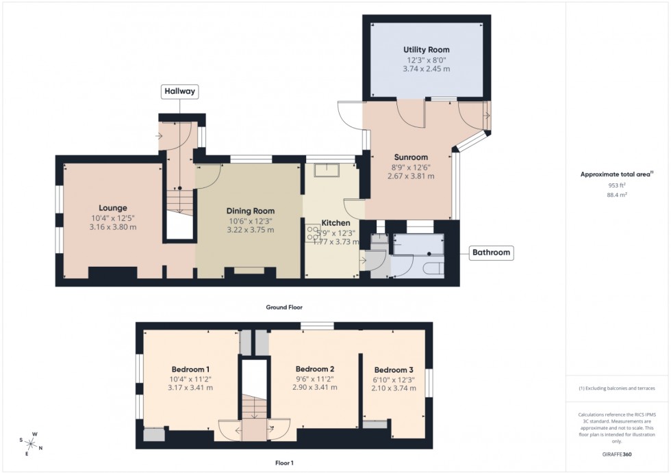 Floorplan for Sunbury-on-Thames, Surrey, TW16