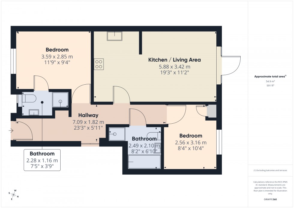 Floorplan for Ashford, Surrey, TW15