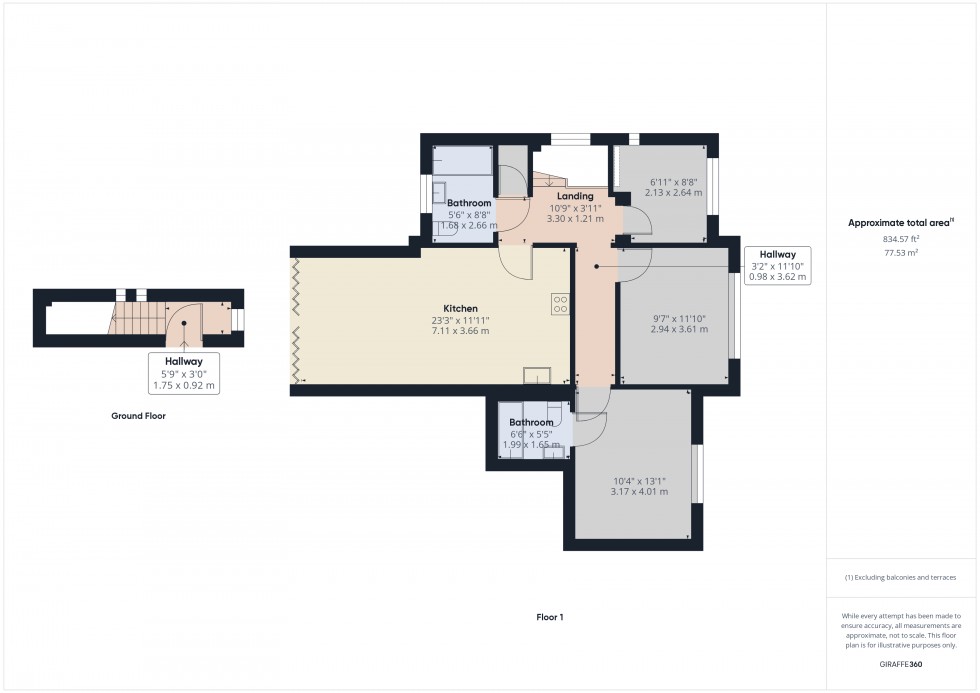 Floorplan for Green Street, Sunbury-on-Thames, TW16