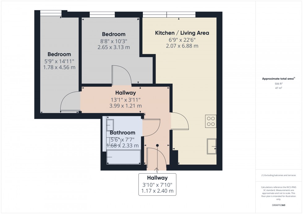 Floorplan for The Causeway, Staines-Upon-Thames, TW18