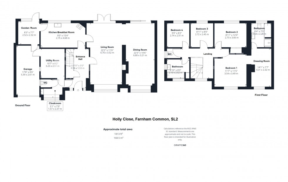 Floorplan for Farnham Common, Buckinghamshire, SL2