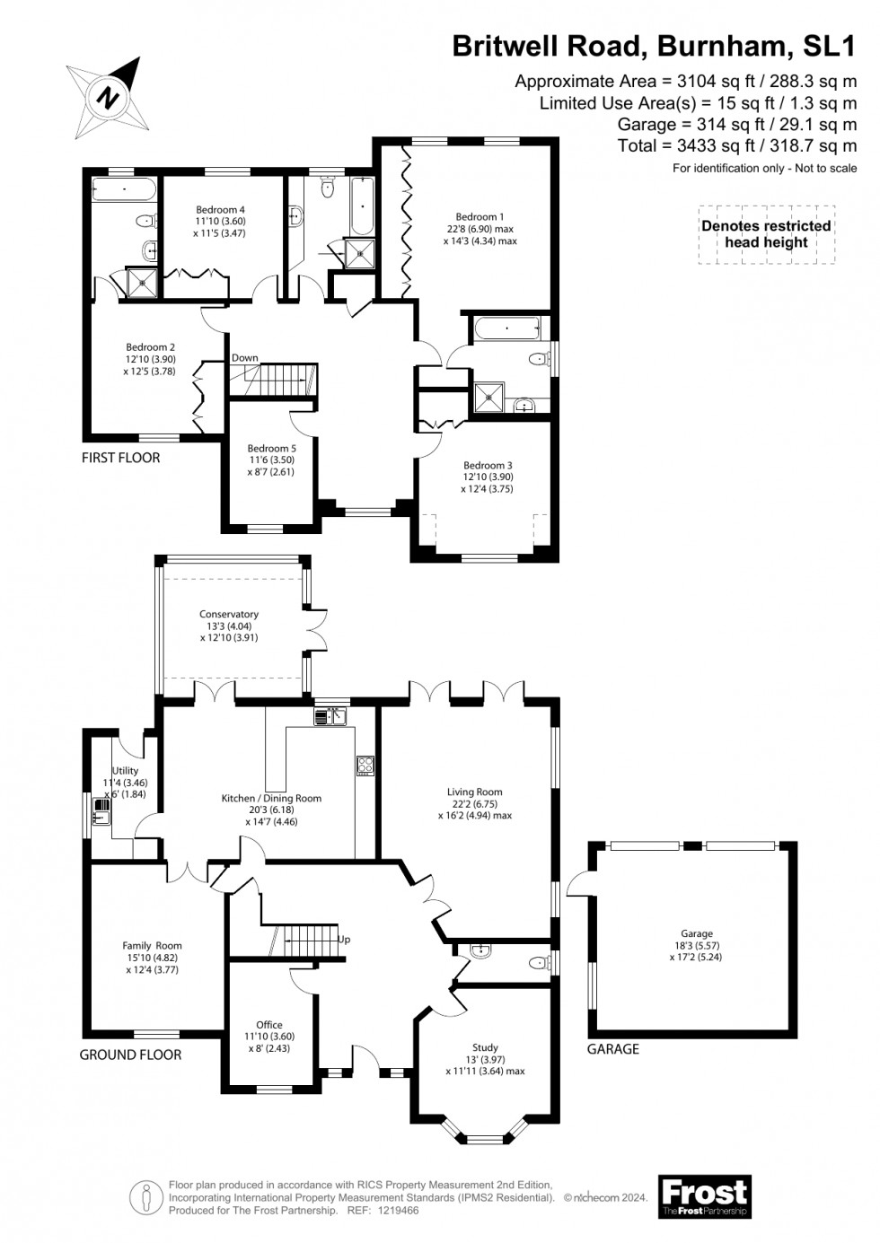 Floorplan for Burnham, Buckinghamshire, SL1