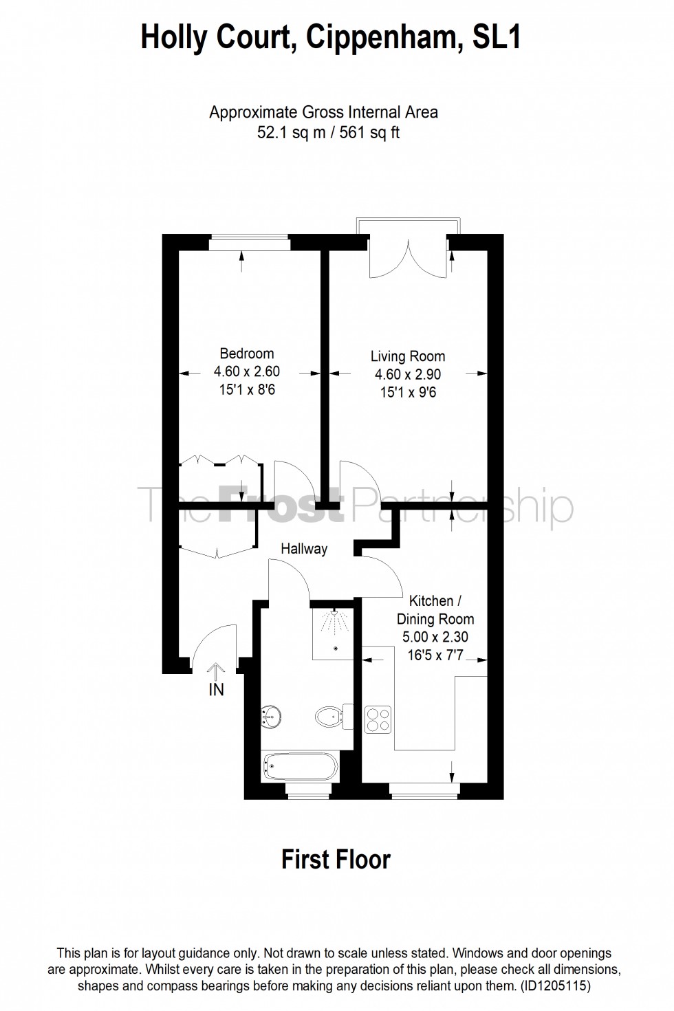 Floorplan for Bower Way, Cippenham, SL1