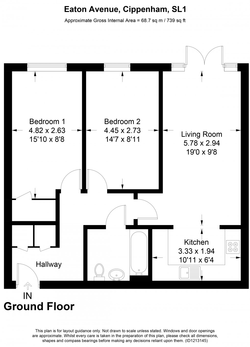 Floorplan for Cippenham, Berkshire, SL1