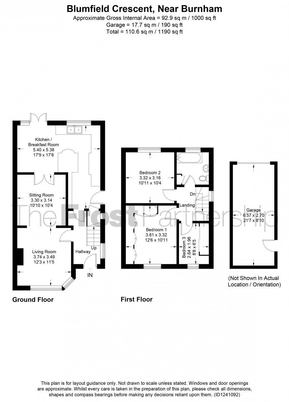 Floorplan for Near Burnham, Berkshire, SL1