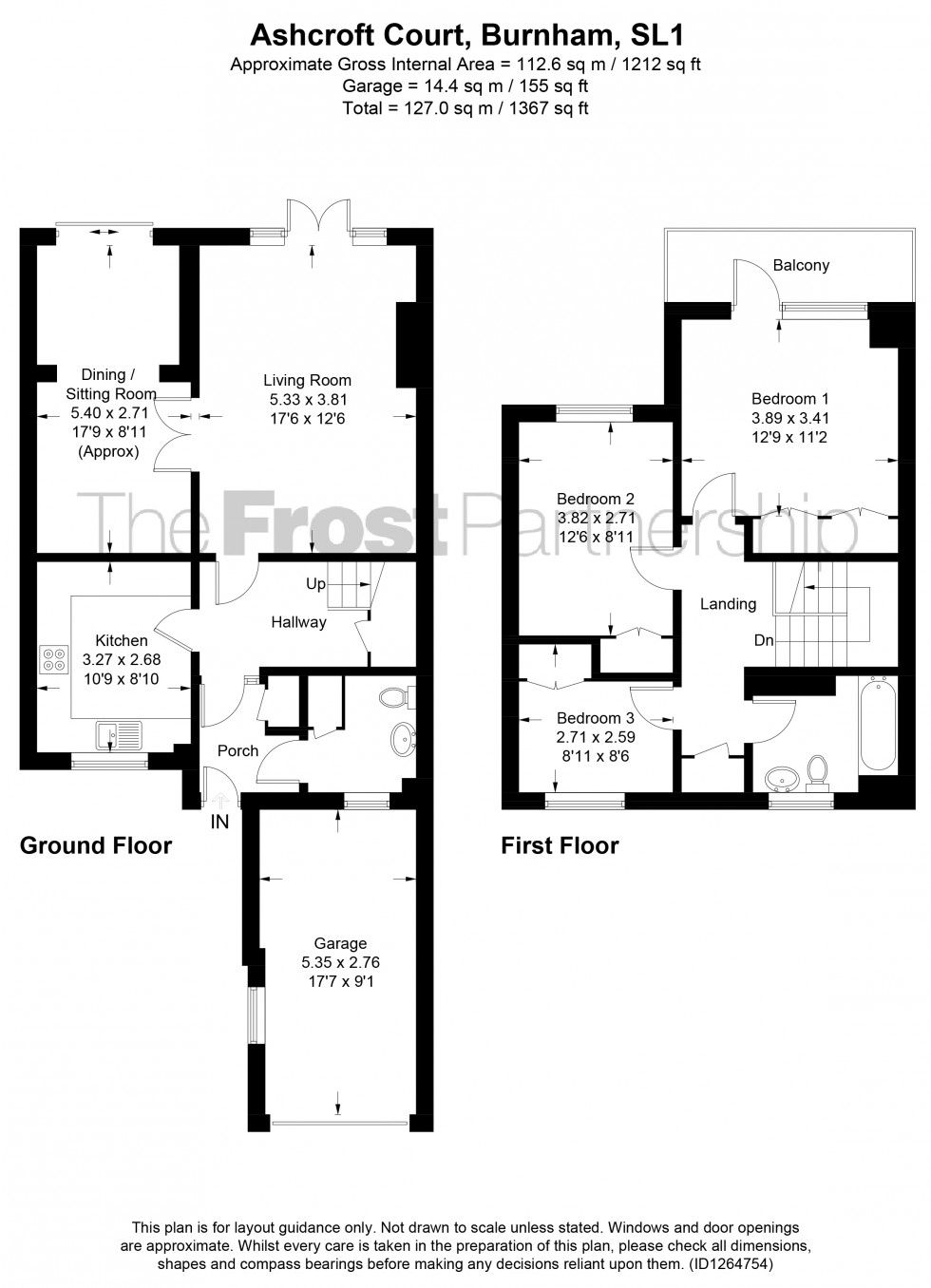 Floorplan for Burnham, Buckinghamshire, SL1