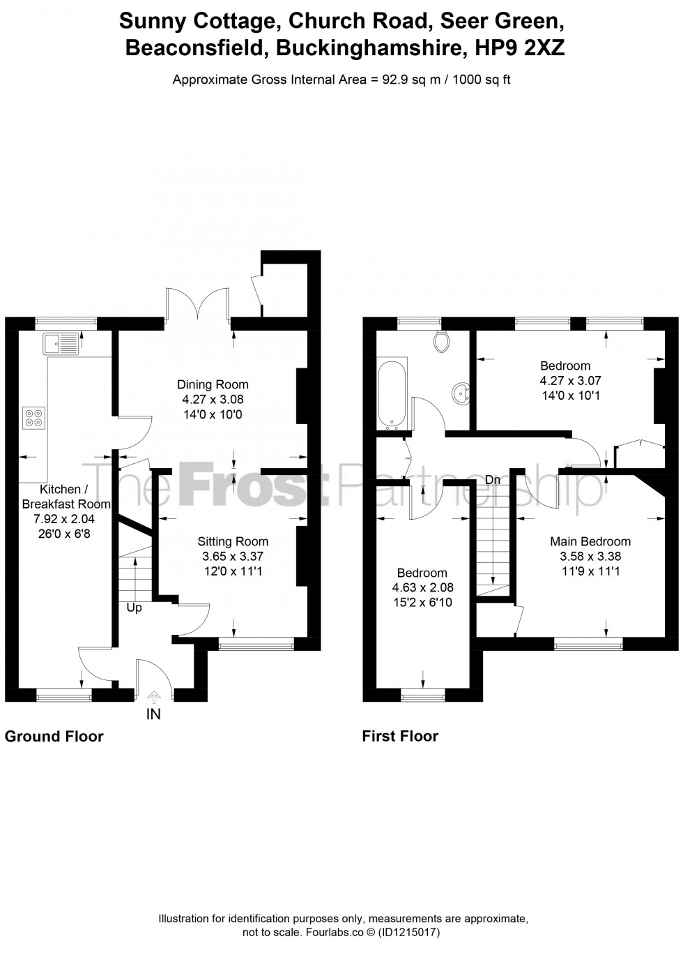 Floorplan for Seer Green, Beaconsfield, HP9