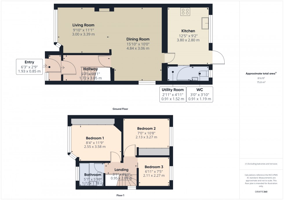 Floorplan for Feltham, Middlesex, TW13