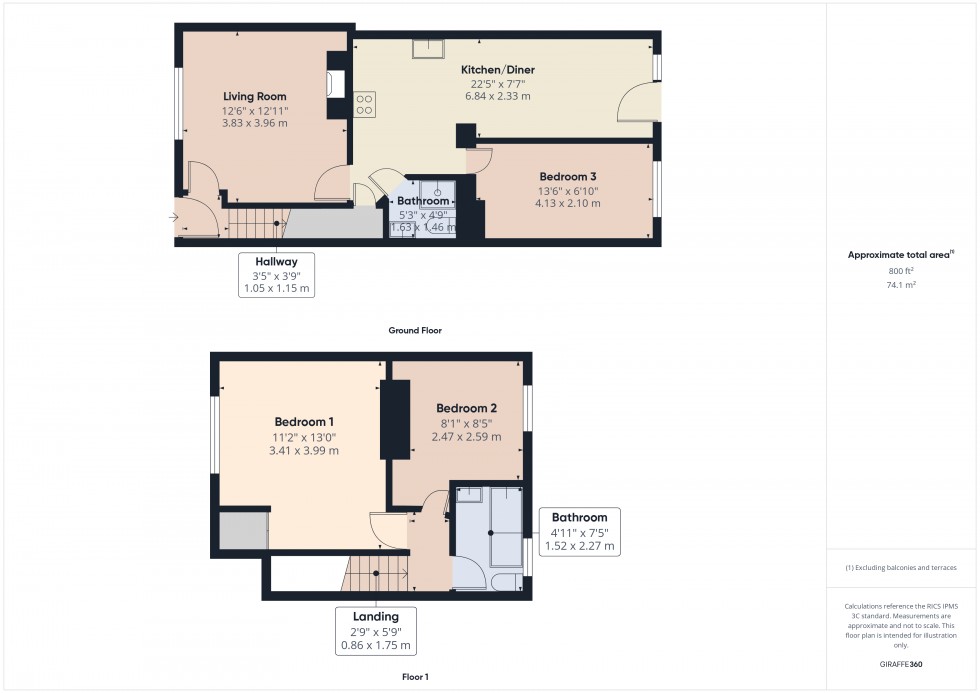Floorplan for Feltham, Middlesex, TW13