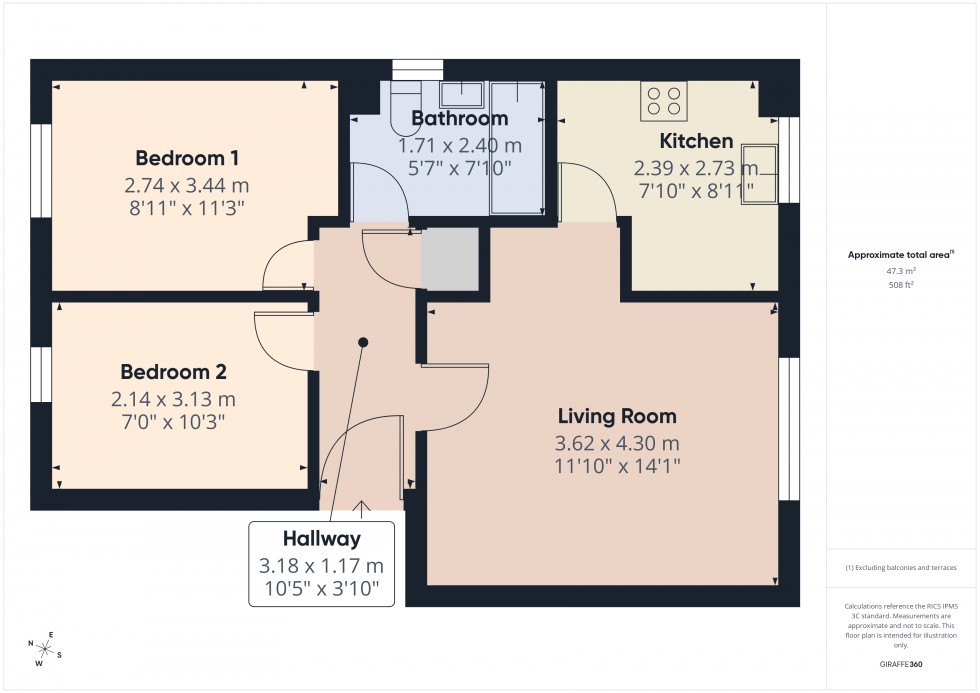 Floorplan for Feltham, , TW13