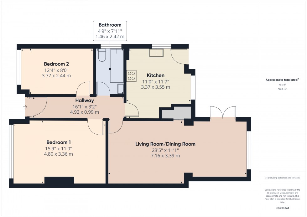 Floorplan for Feltham, Middlesex, TW14