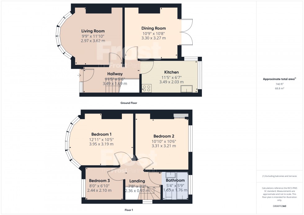 Floorplan for Feltham, Middlesex, TW13