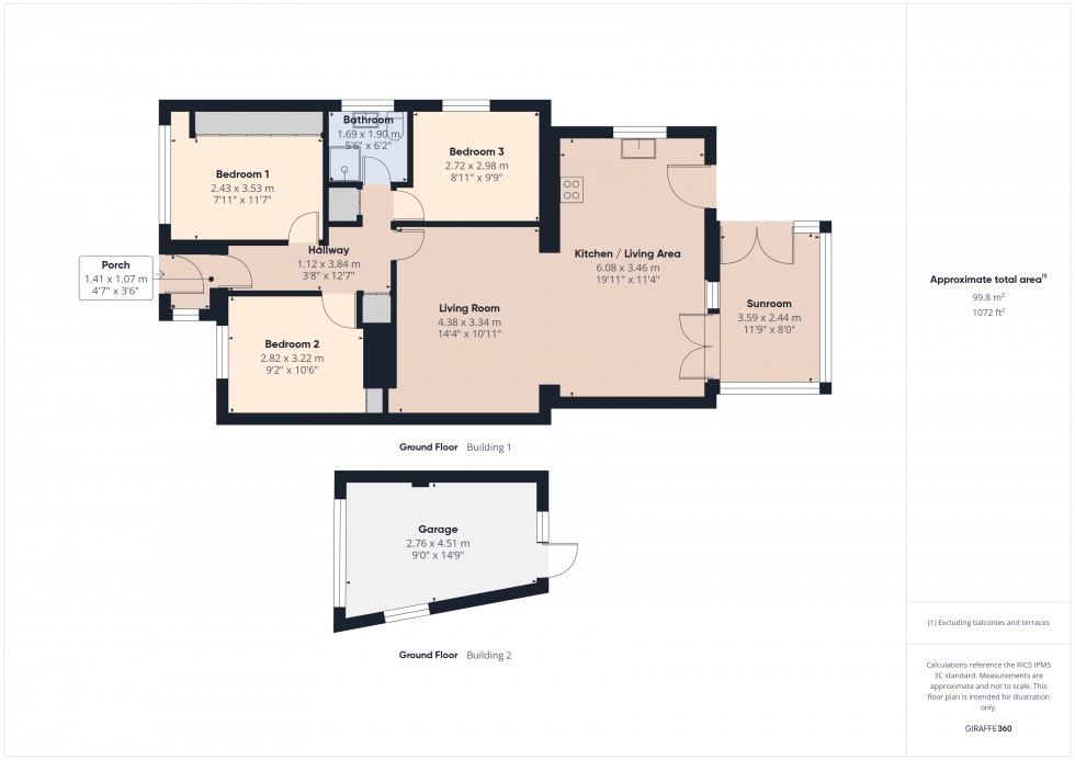 Floorplan for Feltham, Middlesex, TW14