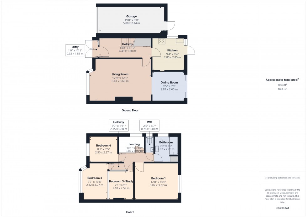 Floorplan for Feltham, Middlesex, TW14