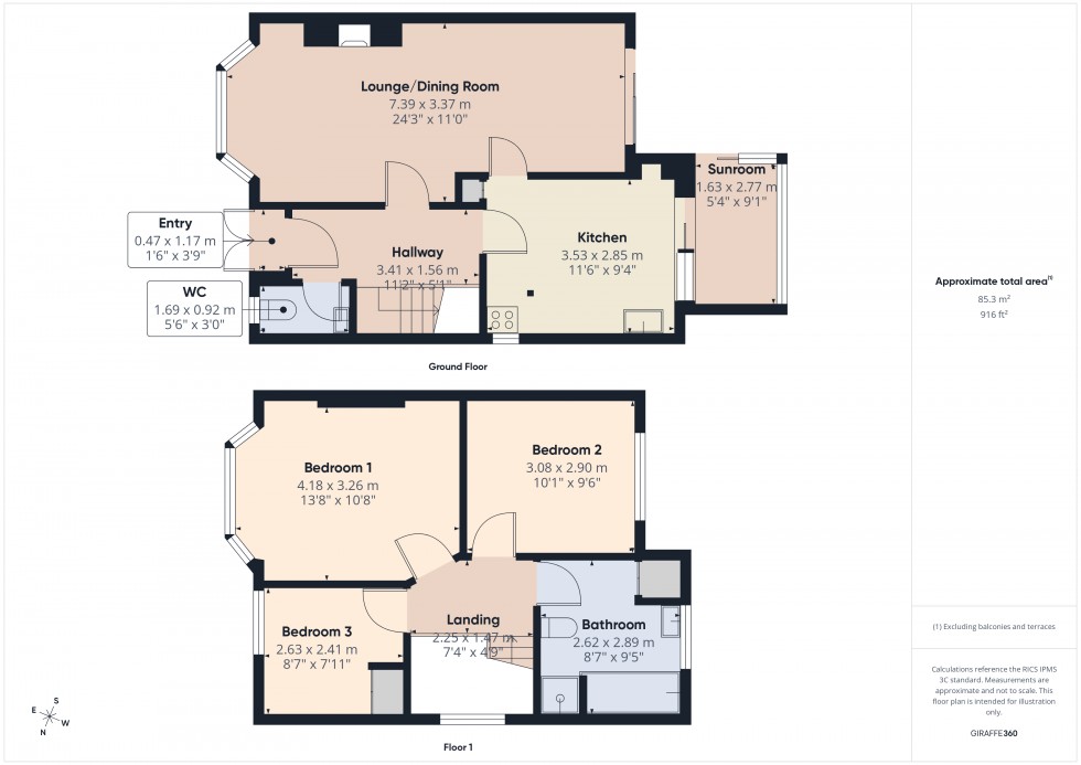Floorplan for Feltham, , TW13