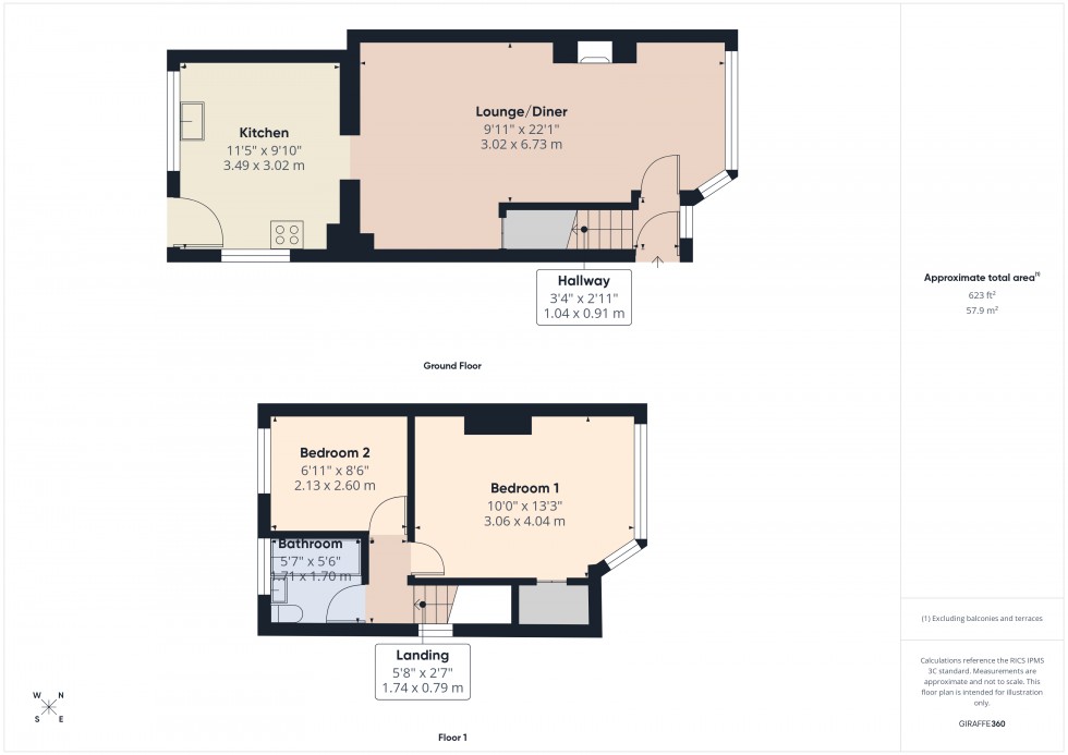 Floorplan for Feltham, , TW13