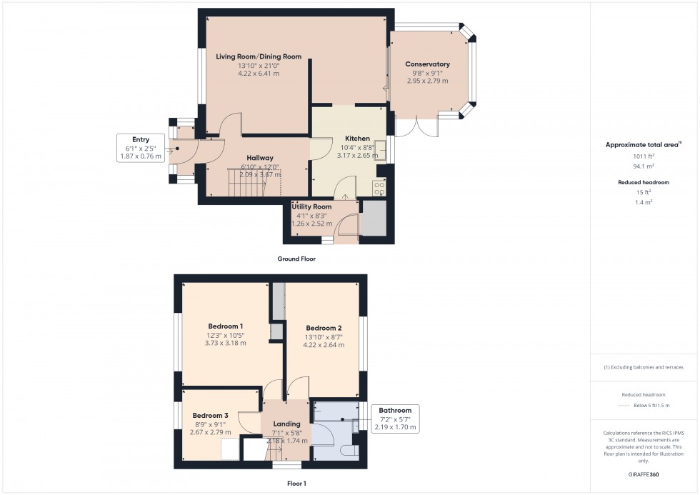 Floorplan for Feltham, Middlesex, TW13