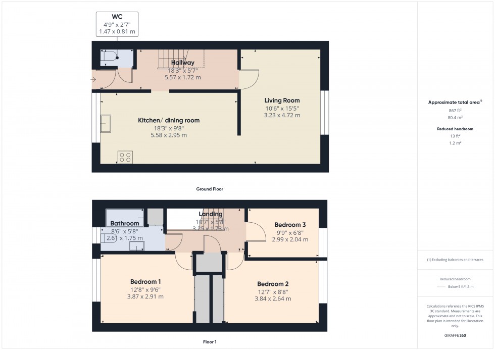 Floorplan for Hounslow, Middlesex, TW4