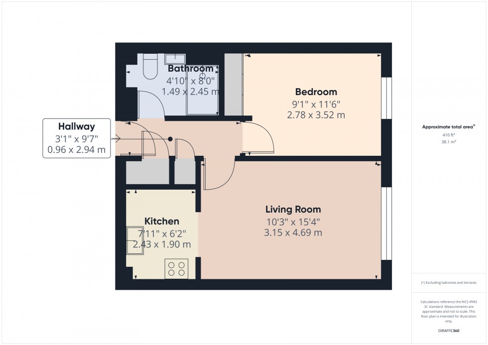 Floorplan for Feltham, Middlesex, TW14