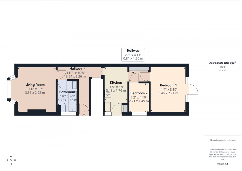 Floorplan for Feltham, Middlesex, TW14