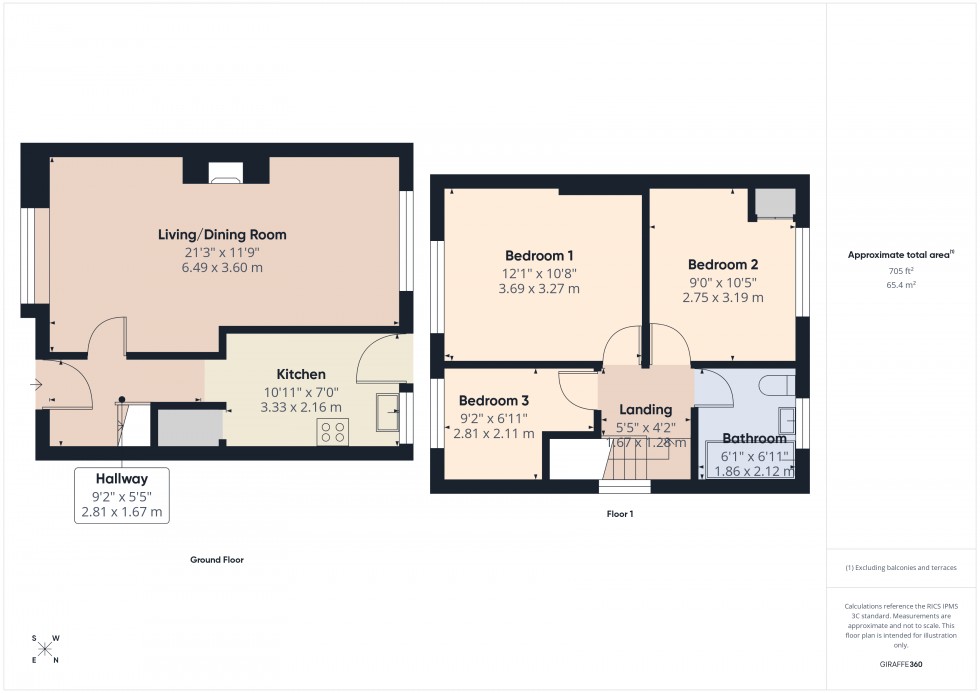 Floorplan for Feltham, Middlesex, TW13