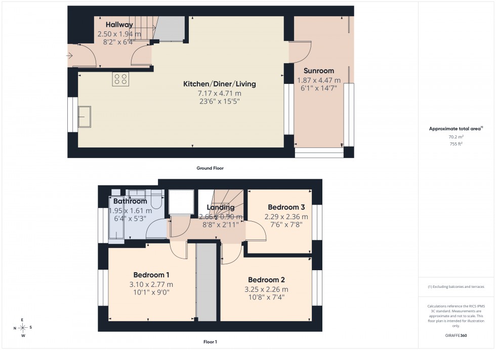 Floorplan for Feltham, Middlesex, TW13