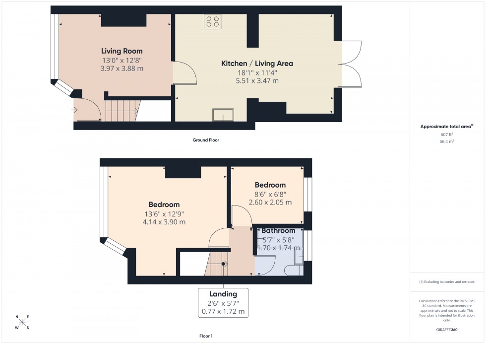 Floorplan for Hanworth, Middlesex, TW13