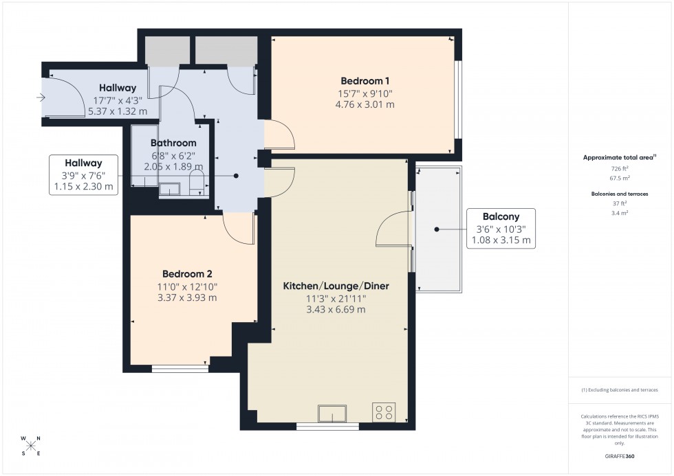 Floorplan for Feltham, , TW13