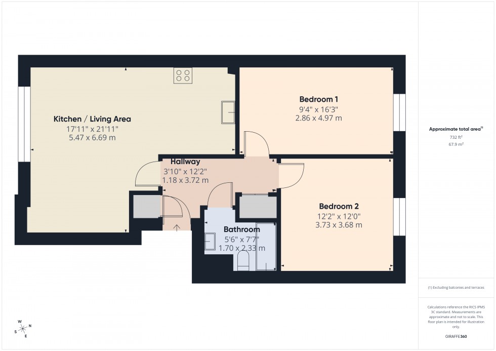 Floorplan for Feltham, Middlesex, TW13