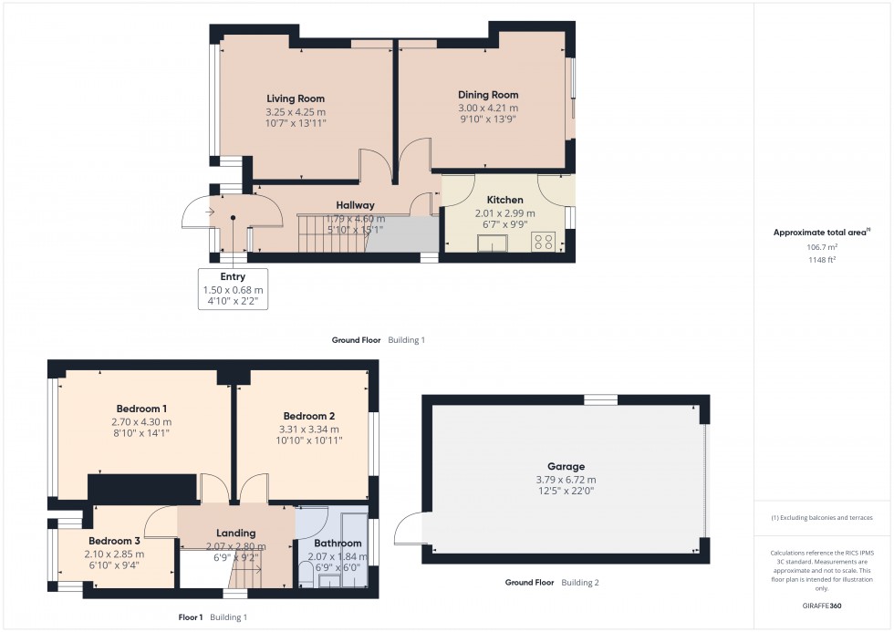 Floorplan for Feltham, Middlesex, TW13