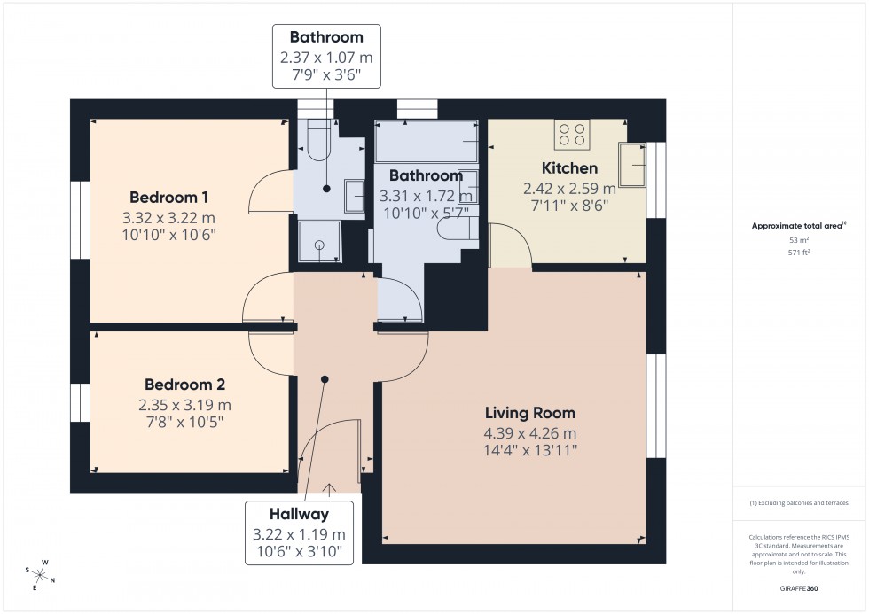 Floorplan for Feltham, , TW13