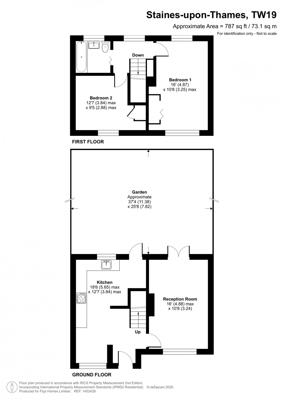 Floorplan for Stanwell, Middlesex, TW19