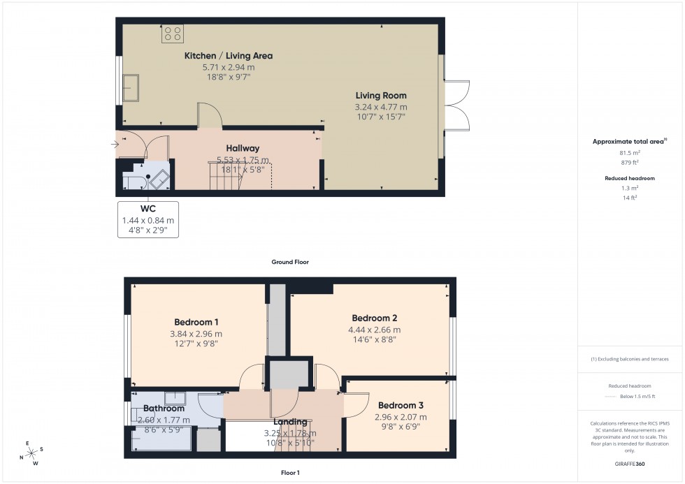 Floorplan for Feltham, Middlesex, TW14