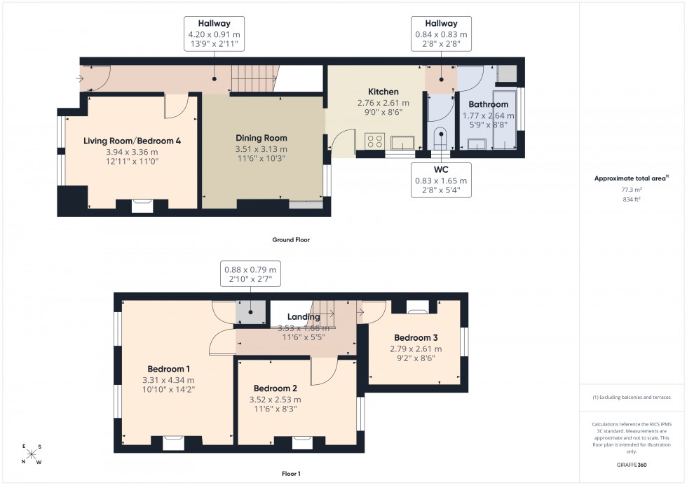 Floorplan for Feltham, Middlesex, TW13