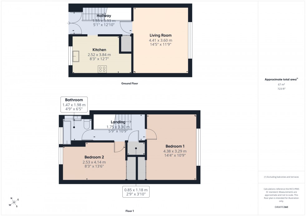 Floorplan for Whitton, Middlesex, TW4
