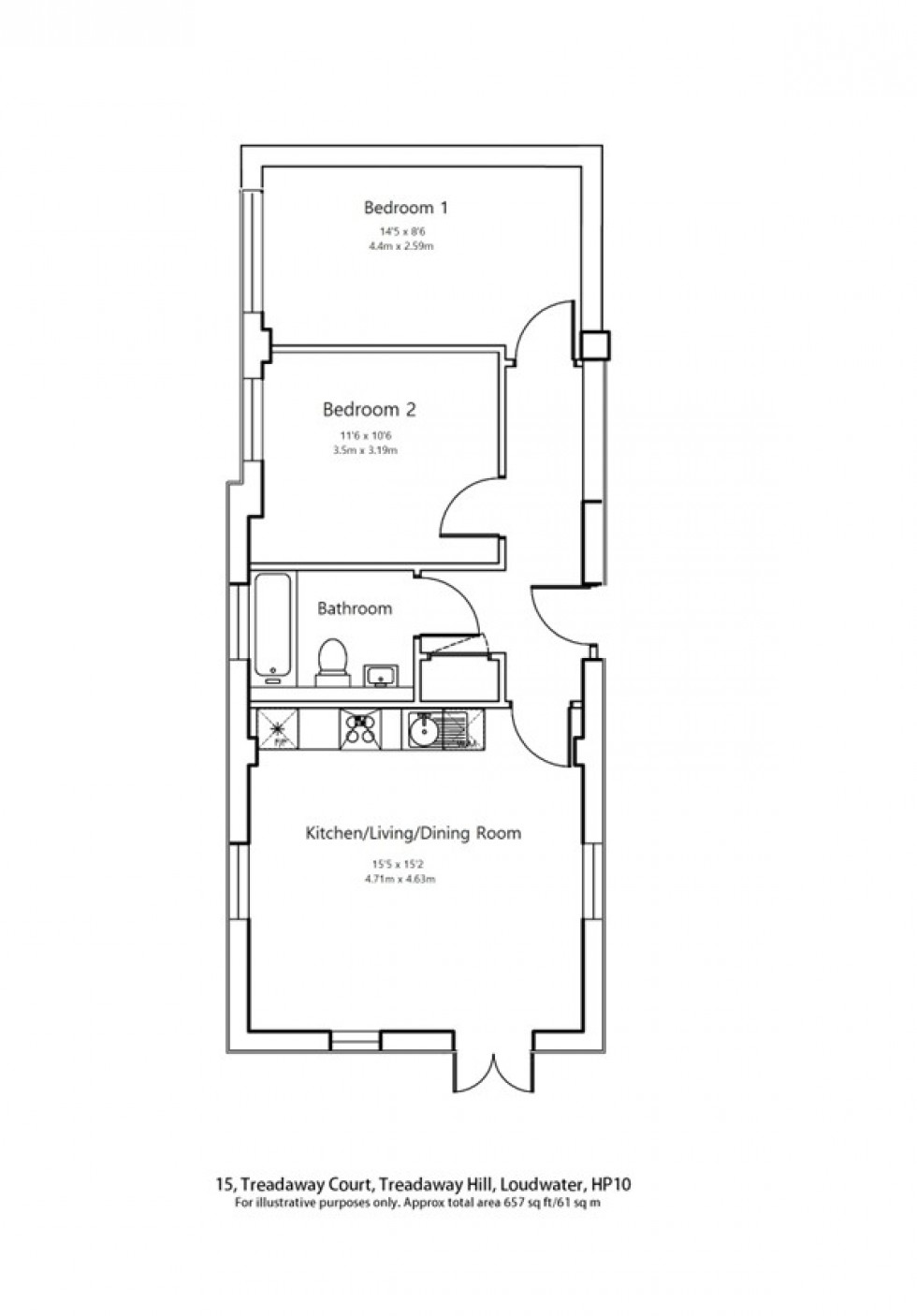 Floorplan for Loudwater, High Wycombe, HP10