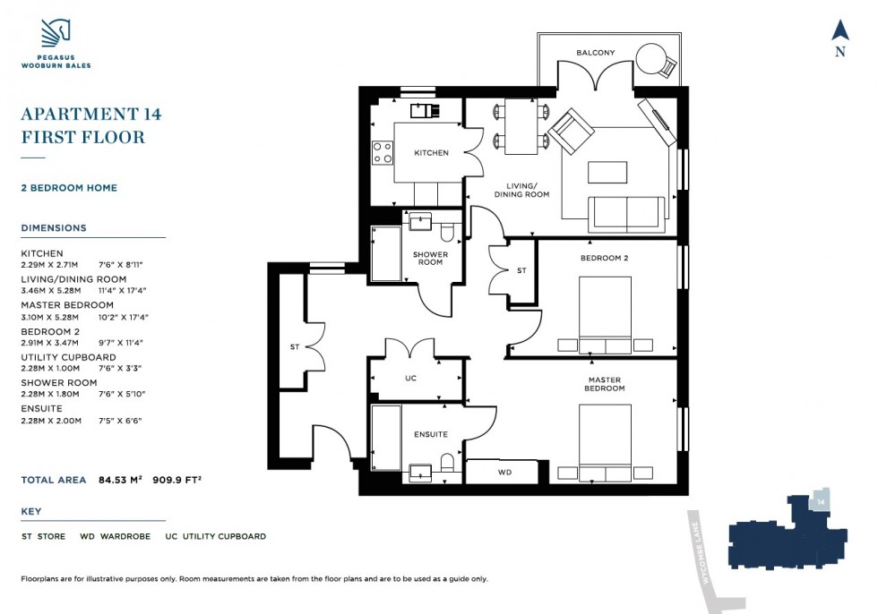 Floorplan for  Pegasus Wooburn Bales, High Wycombe, HP10