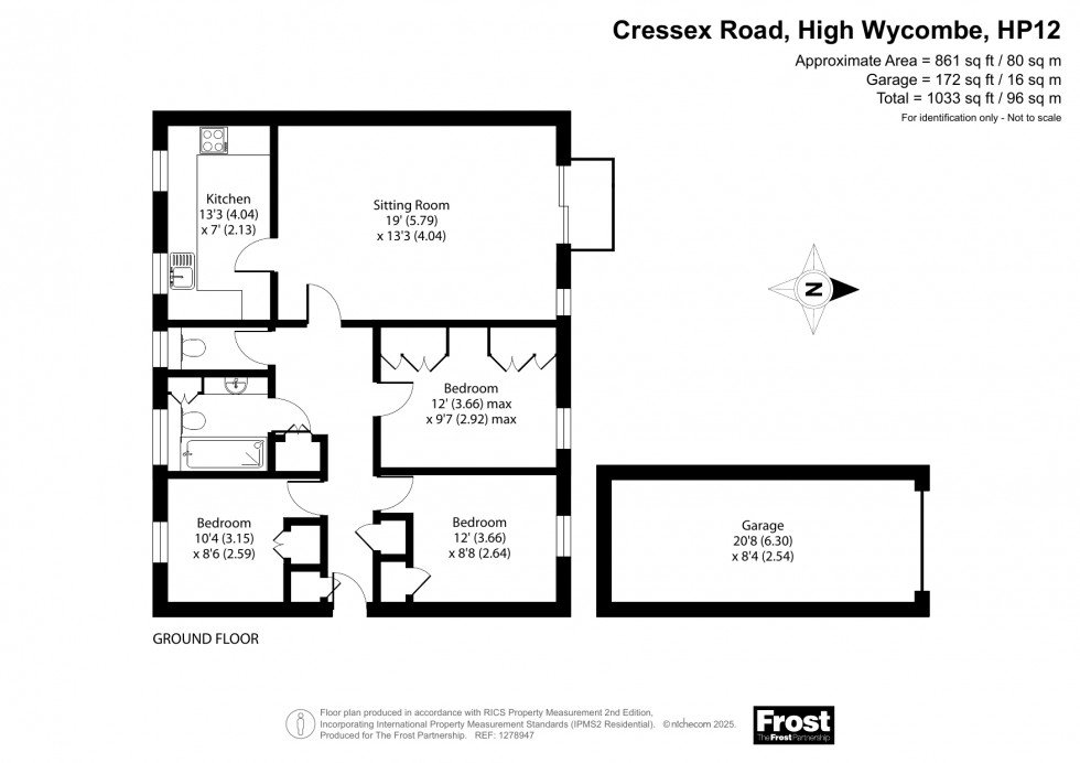 Floorplan for High Wycombe, Buckinghamshire, HP12