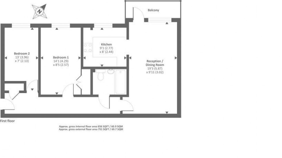 Floorplan for High Wycombe, Buckinghamshire, HP13