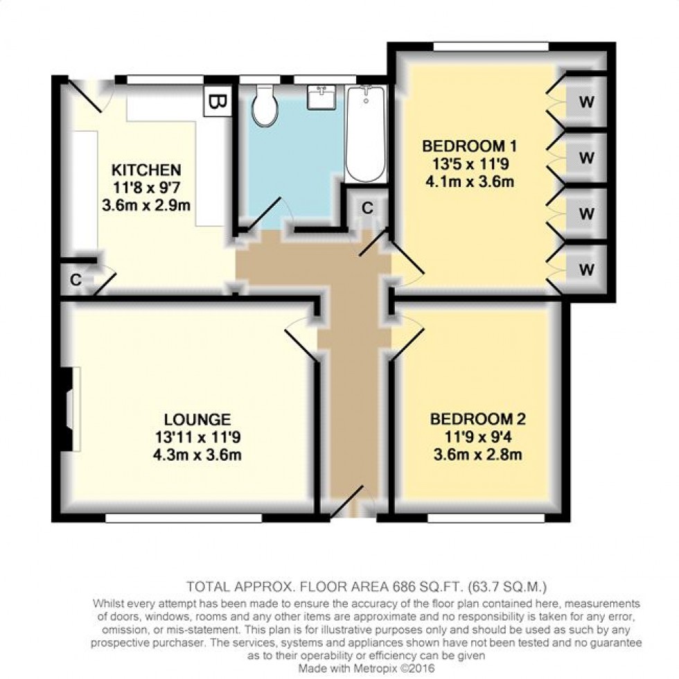 Floorplan for Feltham, Greater London, TW13
