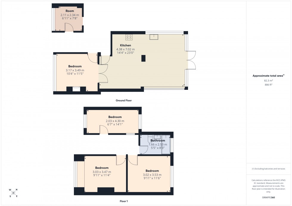 Floorplan for Feltham, , TW14
