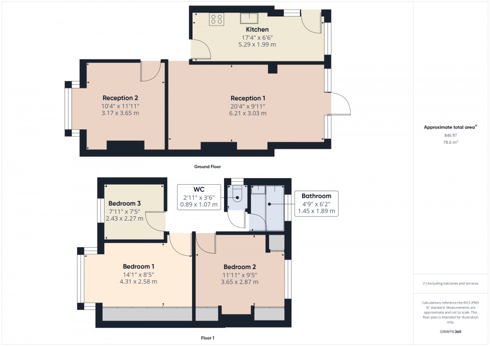 Floorplan for Feltham, , TW14