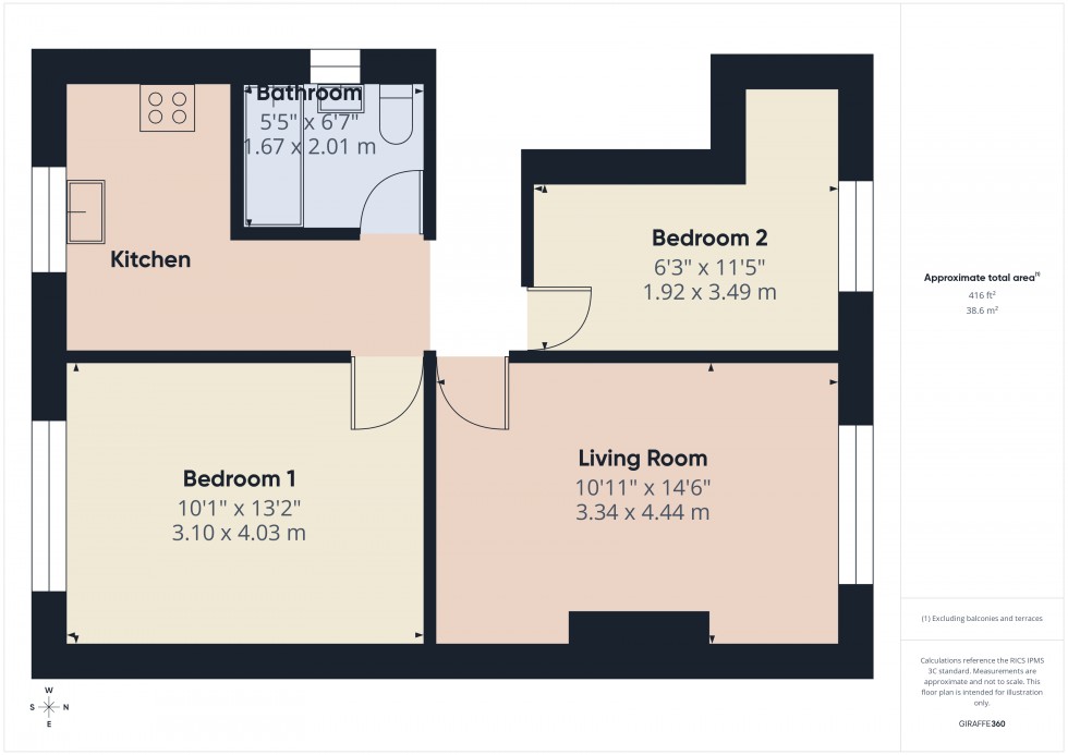 Floorplan for Feltham, , TW14