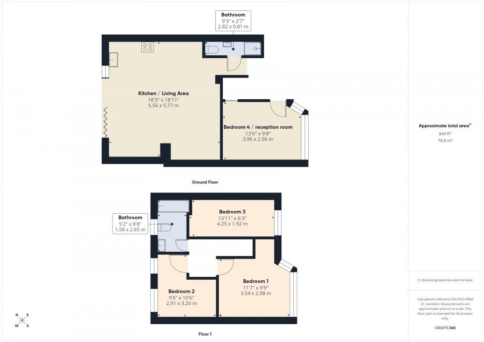 Floorplan for Feltham, , TW13
