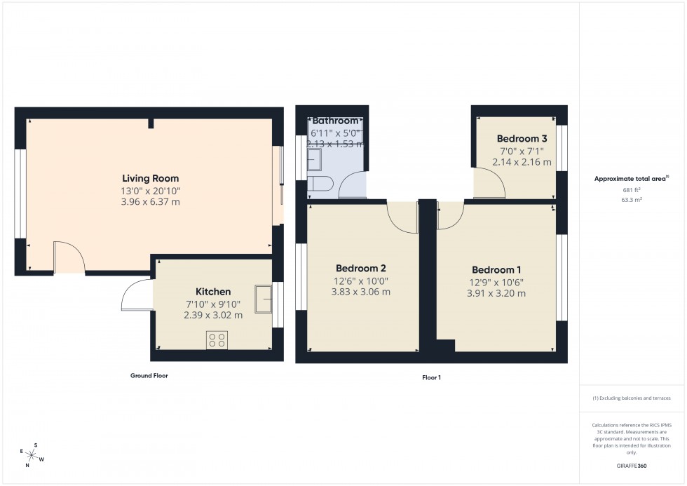Floorplan for Feltham, , TW13