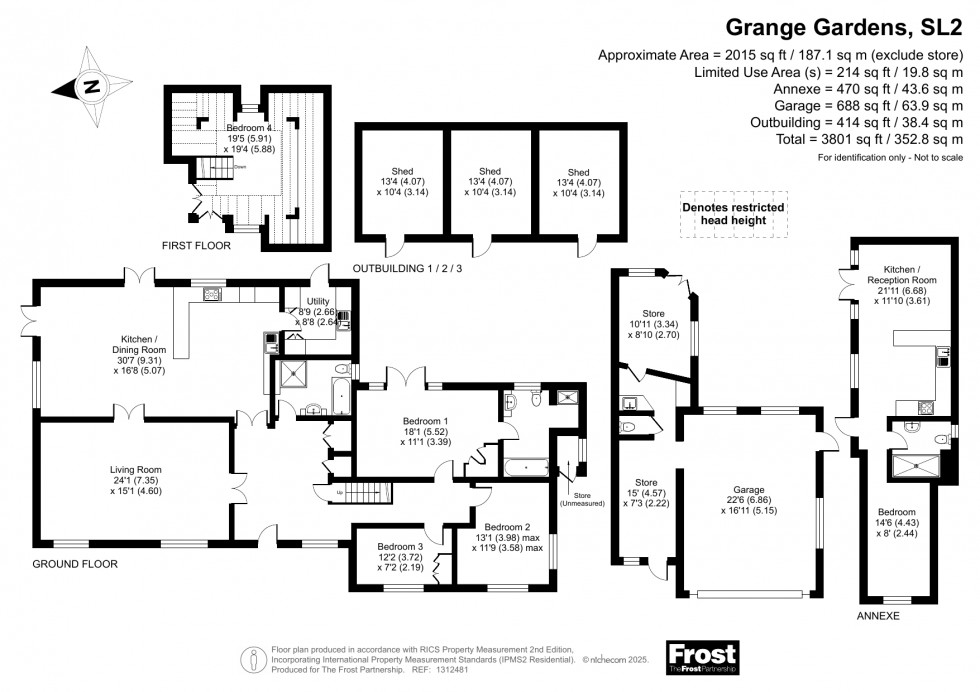 Floorplan for Farnham Common, Buckinghamshire, SL2